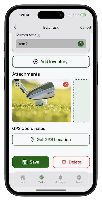 Golf Manager App Tasks