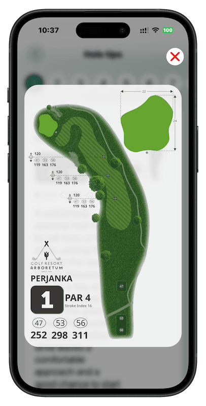 The Golf App detailed map