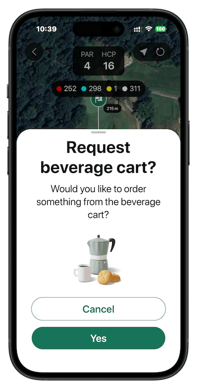 The Golf App - ping a bar cart