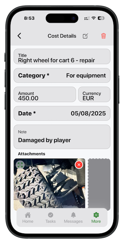 GolfOS - Crew App - on spot task and bill generation