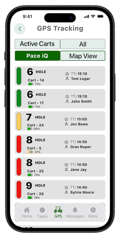 Golf Manager App - Pace iQ