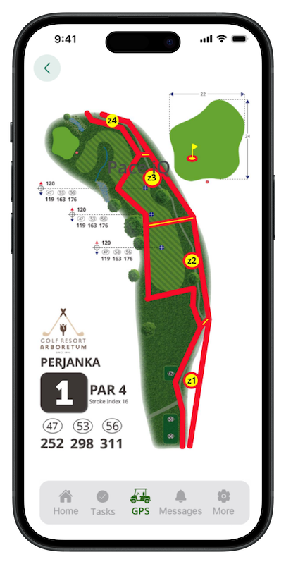 Golf Course Optimization mobile view