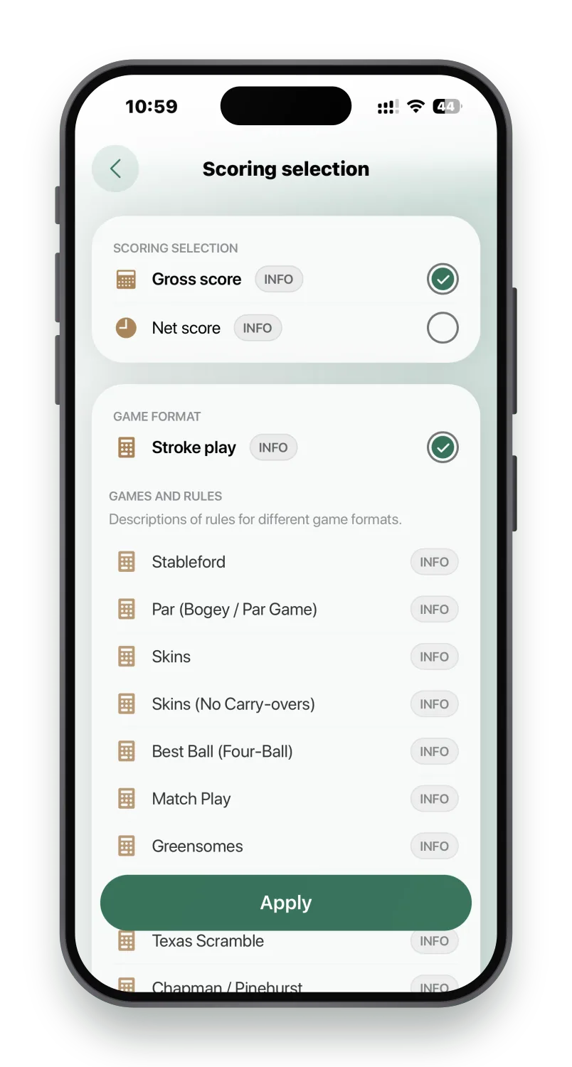 The Golf App-game-view